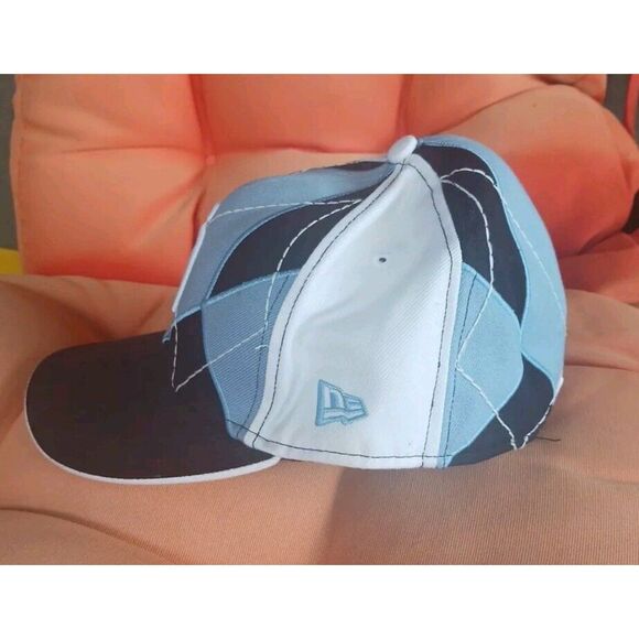 San Diego Padres New Era Size 6 7/8 Fitted Hat/ 59FIFTY/ argyle Blue & white - Picture 3 of 6